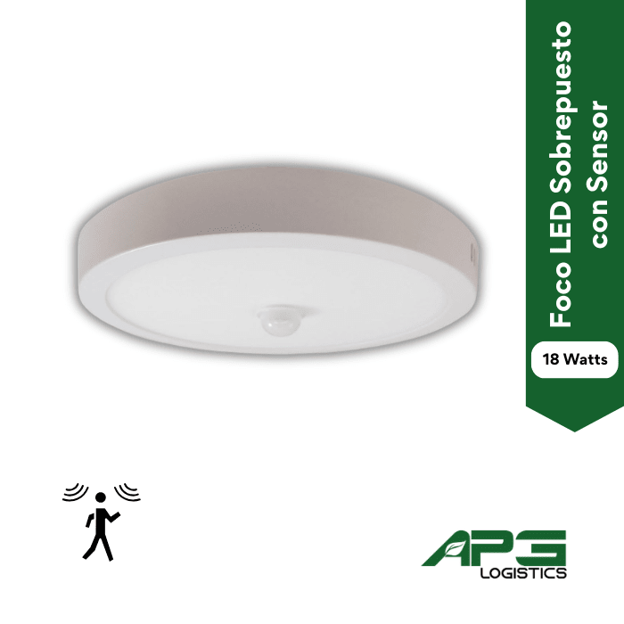 Foco Led 18 Watts. S/Puesto C/Sensor1
