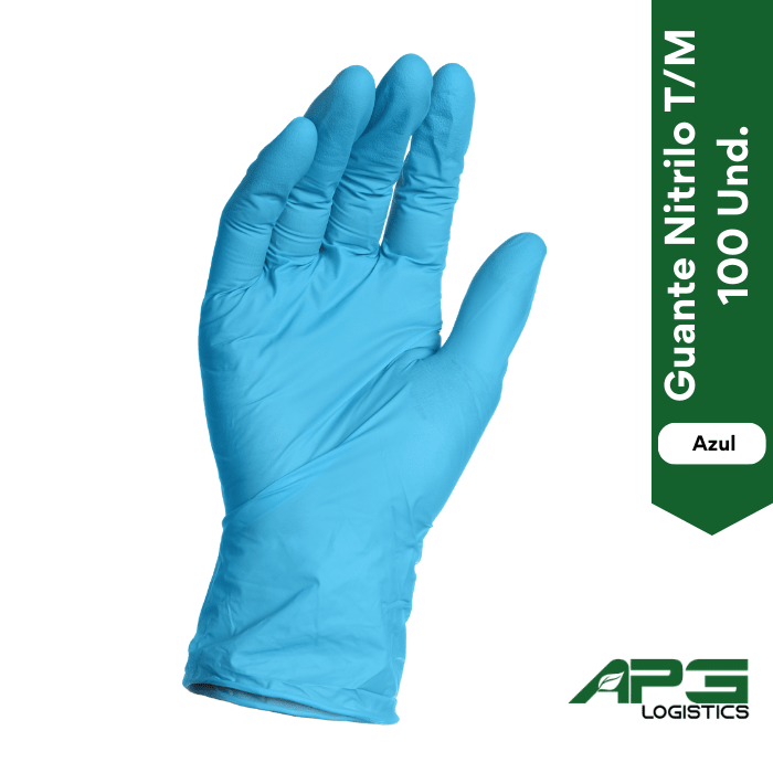 Guante Nitrilo Azul T/M 100 Und1