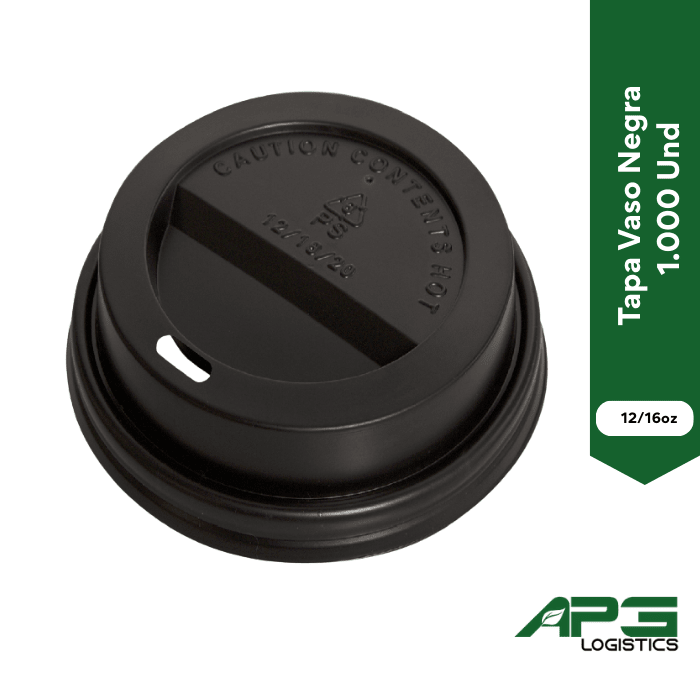 Tapa Vaso Negra 12/16oz 1.000 Und1
