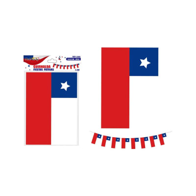 Guirnaldas Mediana Fiesta Patrias Diseño Bandera Chile - Pack 1 Unidad