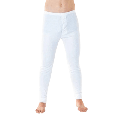 Calzoncillo largo de algodón color blanco para niños - Pack 12 unidades