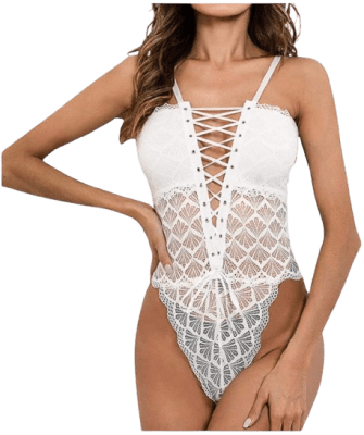 Body de lencería sexy diseño V delantero para mujer - Pack 3 unidades