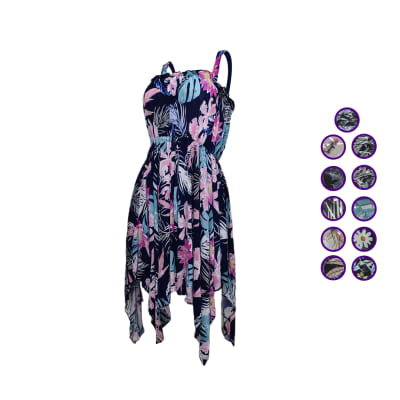 vestido asimétrico de tirantes estampado de flores para mujer - Pack 6 unidades