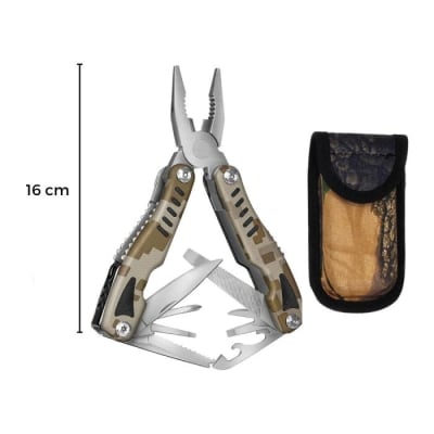 Alicate portátil plegable multiherramienta con funda - Pack 1 unidad