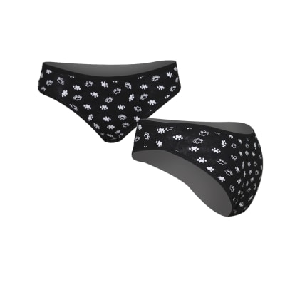 Bikinis de algodón diseño Huellas blanco y negro para mujer - Pack 2 unidades