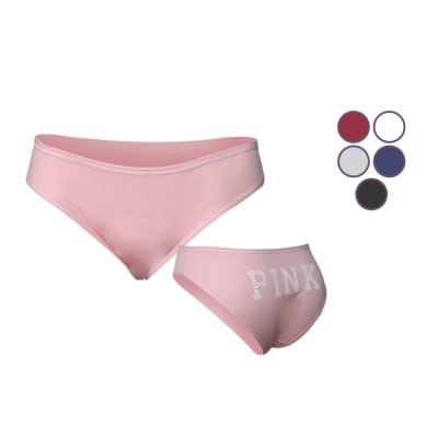 Bikinis Estampado Letras Pink Colores Surtidos Para Mujer - Pack 12 Unidades