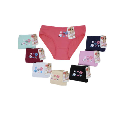 Bikinis algodón diseño trébol  colores surtidos para mujer - Pack 12 unidades