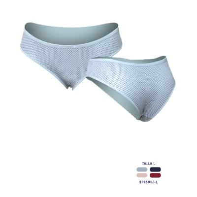 Bikini de algodón diseños de puntos colores surtidos para mujer - Pack 4 unidades
