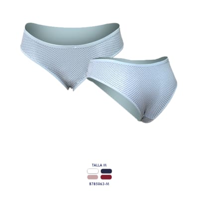 Bikini algodón diseños puntos colores surtidos para mujer - Pack 4 unidades
