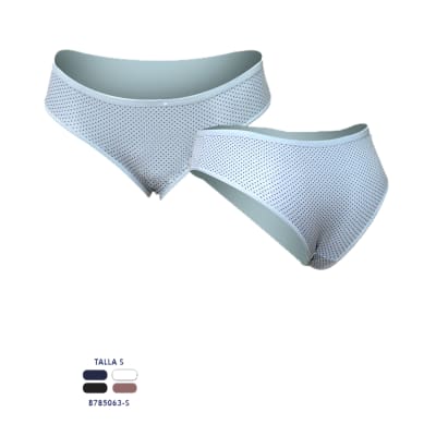 Bikini de algodón diseños puntos colores surtidos para mujer - Pack 4 unidades1