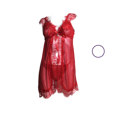 Camisola Baby doll de encaje erótico con colaless para mujer - Pack 6 unidades