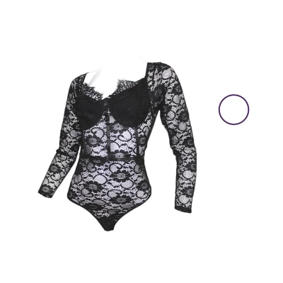 Body sexy manga larga diseño flor para mujer - Pack 3 unidades1