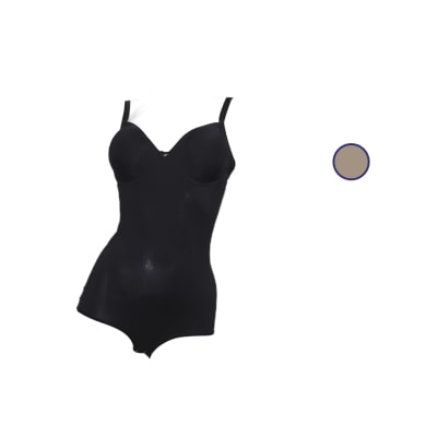 Body Faja Copa C Color Beige Y Negro Tiras Ajustables Para Mujer - Pack 2 Unidades