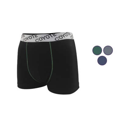 Bóxer Corto En Diseño en Pretina Y Colores Lisos Para Hombre - Pack 12 Unidades1