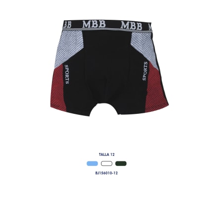 Bóxer juvenil de algodón con diseños sports al costado - Pack 3 unidades