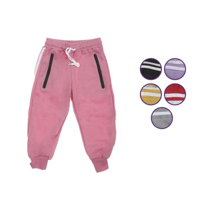 Buzos con líneas y puño en colores lisos para niñas - Pack 6 unidades