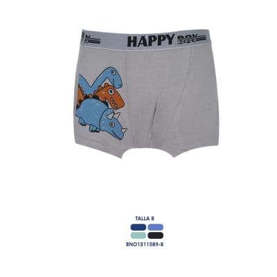 Bóxer de algodón con estampados dinosaurios para niños - Pack 4 unidades1