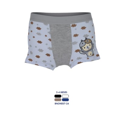 Bóxer Diseños Gatito Nubes Y Estrellas Para Bebes - Pack 4 Unidades1