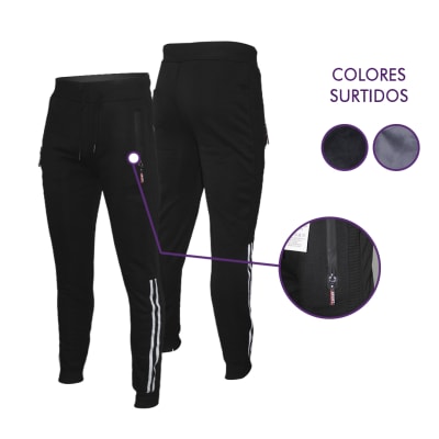 Buzo Con Líneas Al Costado Y Cierre En Bolsillos Para Hombre -  Pack 6 Unidades1