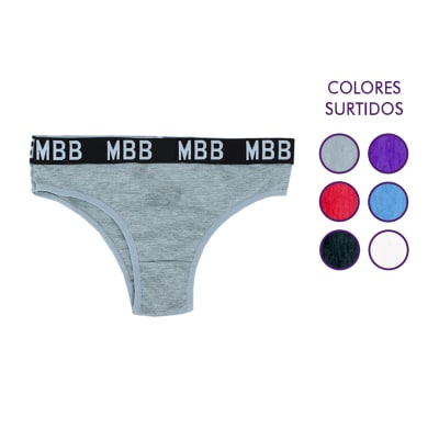 Bikini algodón estampado mbb colores surtidos para mujer - Pack 4 unidades