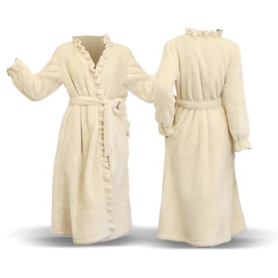 Bata polar levantarse de manga larga color Crema para mujer - Pack 4 unidades1