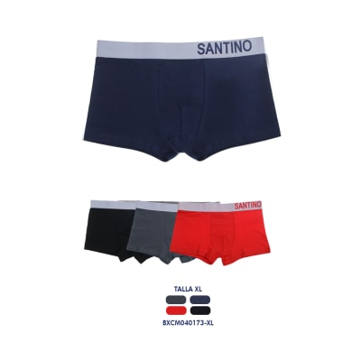 Bóxer algodon santino corto color liso para hombres - Pack 4 unidades1