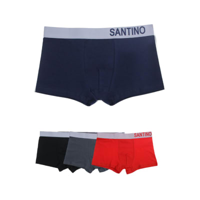 Bóxer corto de algodón santino color liso para Hombres - Pack 12 unidades