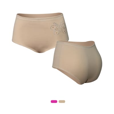Calzón Estampado Mariposa Con Brillo En Color Surtido Para Mujer - Pack 12 Unidades1