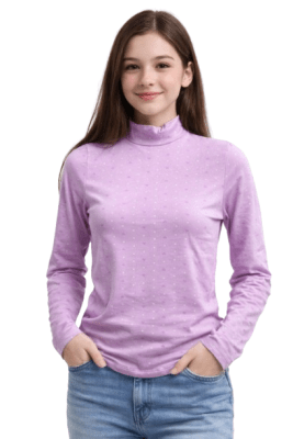 Camiseta polar cuello beatle diseño minnie/puntitos juveniles - Pack 12 unidades
