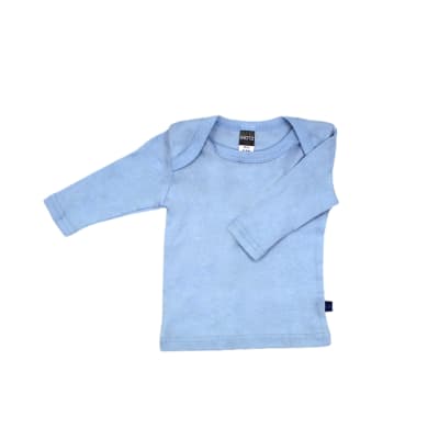 Camiseta manga larga algodón color celeste para bebés - Pack 6 unidades