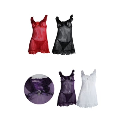 CONJUNTO BABYDOLL CON COLALESS PACK 3 UNIDADES
