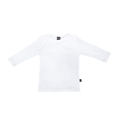 Camiseta manga larga algodón color blanco para bebés - Pack 6 unidades