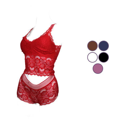 CONJUNTO BRALETT Y PANTALETA DE ENCAJE PACK 6 UNIDADES