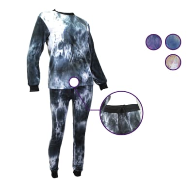 Conjunto buzo y polerón tie dye cuello redondo para mujer - Pack 1 unidad