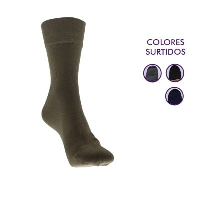 Calcetas largas antibacterial fibra cobre de diabético para Hombre -  Pack 12 Unidades