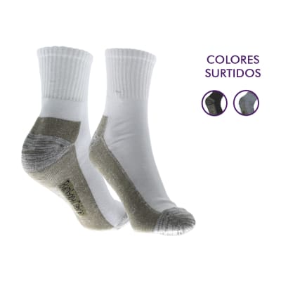 Calcetas Media Caña Antibacteriana Premium De Diabéticos Para Hombre - Pack 12 Unidades1