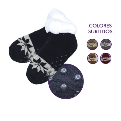 Calceta Corta Con Antideslizante Y Diseños Para Hombre - Pack 12 Unidades1