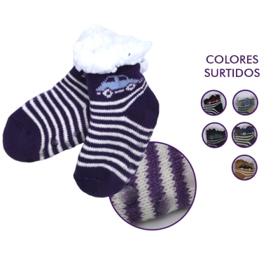 Calceta chiporro antideslizante con diseños para bebés - Pack 12 unidades1
