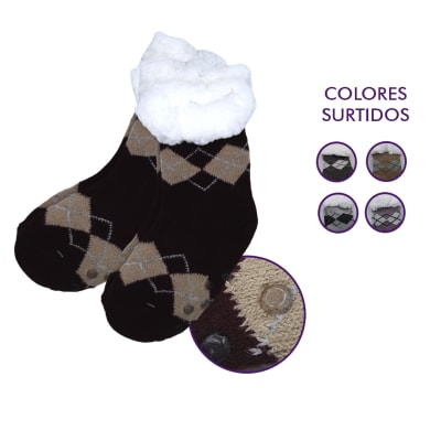 Calcetas chiporro con antideslizantes diseños rombo para niños - Pack 3 unidades1