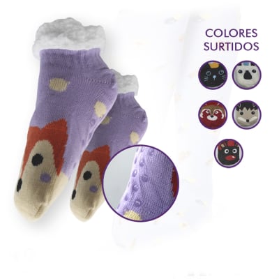 Calcetas Corta Estampados Animalitos Para Mujer -  Pack 12 Unidades1