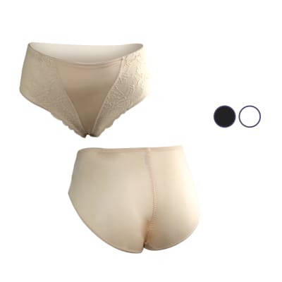 Calzón Con Encaje Y Piel Invisible Trasera Para Mujer - Pack 12 Unidades1