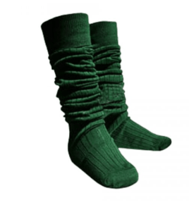 CEP0368     CALCETA ESCOLAR PESAIL NIÑA LARGAS COLOR VERDE  X 3 TALLA 36-38