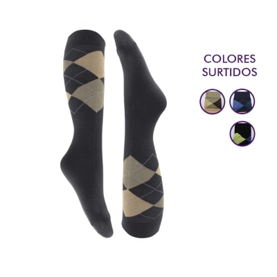 Calcetas de diabéticos diseños Rombos fibra cobre Hombre - Pack 12 Unidades