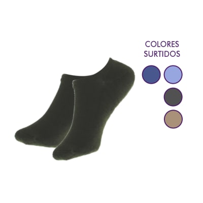 Calceta Tobillera antideslizante color liso para hombre - Pack 12 unidades