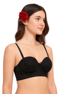 Sostén copa C  media copa diseño encaje flor para mujer - Pack 12 unidades1