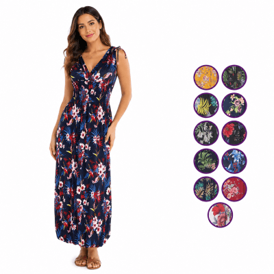 Vestidos manga corta con diseños flores surtidos para mujer - Pack 6 unidades