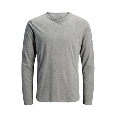 Camiseta Manga Larga Cuello redondo Color Gris Para Hombre - Pack 12 Unidades