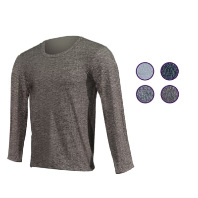 Camiseta Jaspeada Manga Larga De Polar Para Hombre - Pack 12 Unidades