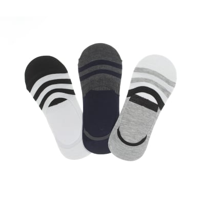 Calceta panchita bambú con silicona diseño líneas para hombre - Pack 12 unidades