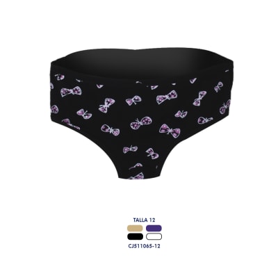 Calzón juvenil algodón con diseño de lazos para niñas- Pack 4 unidades1